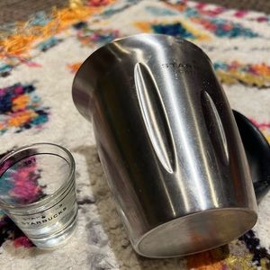 Starbucks milk, steamer, and shot glass, adorable, looking steamer